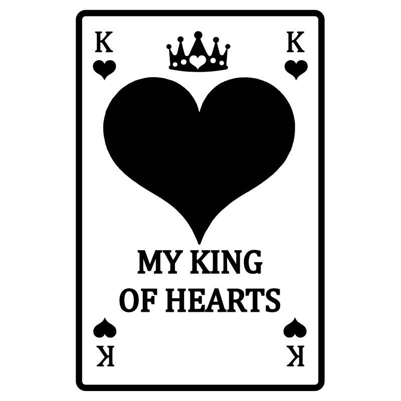 Playing card My hearts king with text