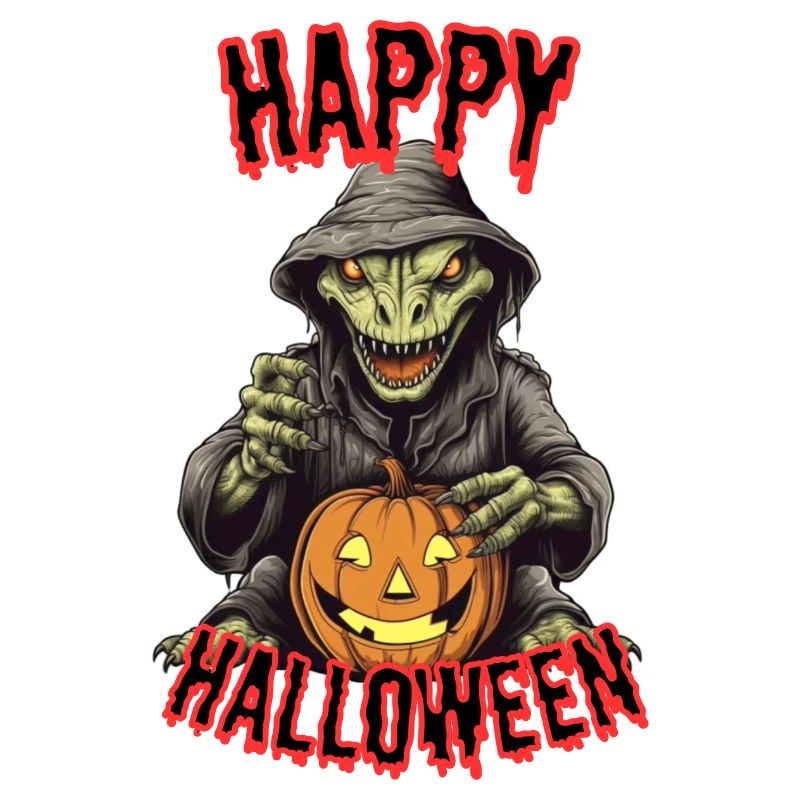 Gruselige Halloween-Hexe mit Kürbis