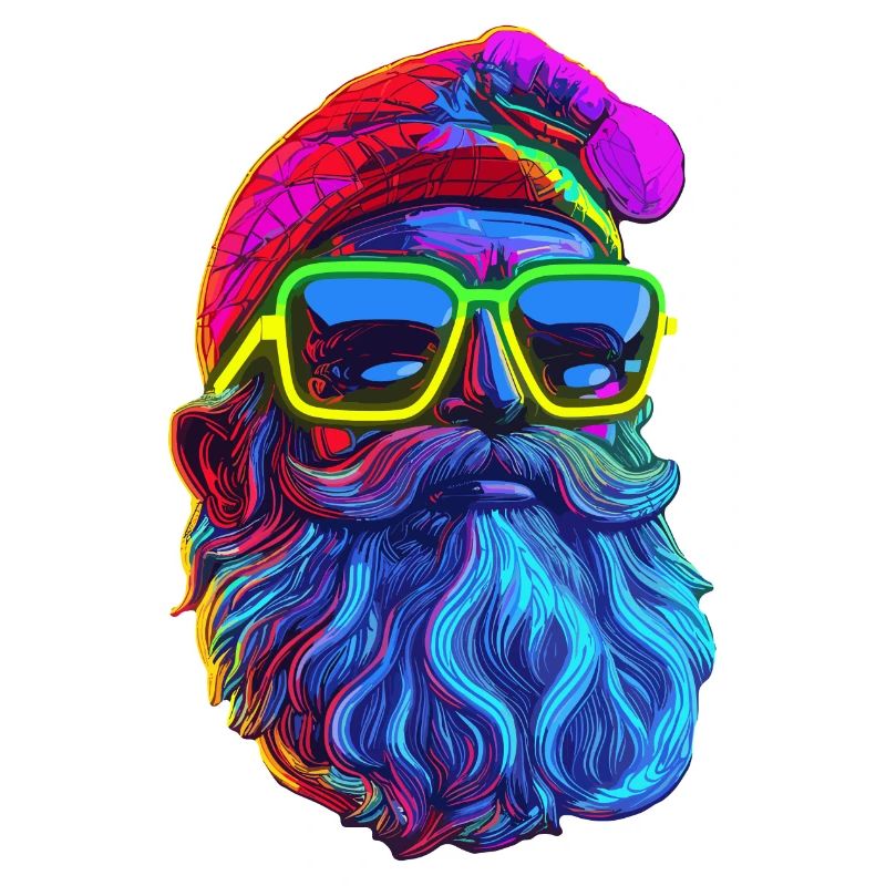 Neon Santa Popart