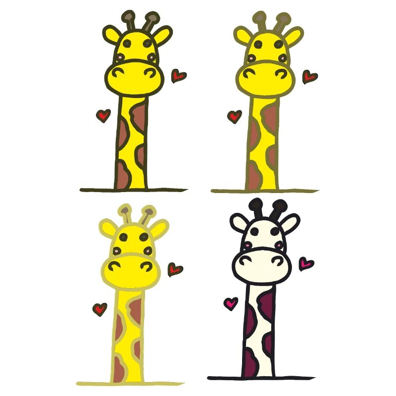 Verspielte Giraffen mit Herzmotiven