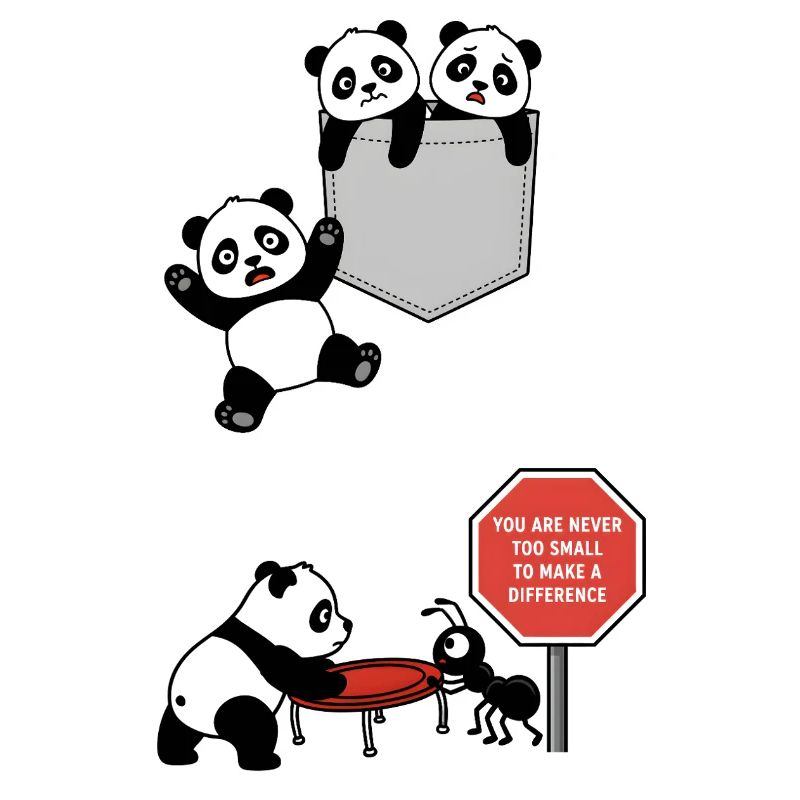 Pandas in Aktion Solidaritätsameise
