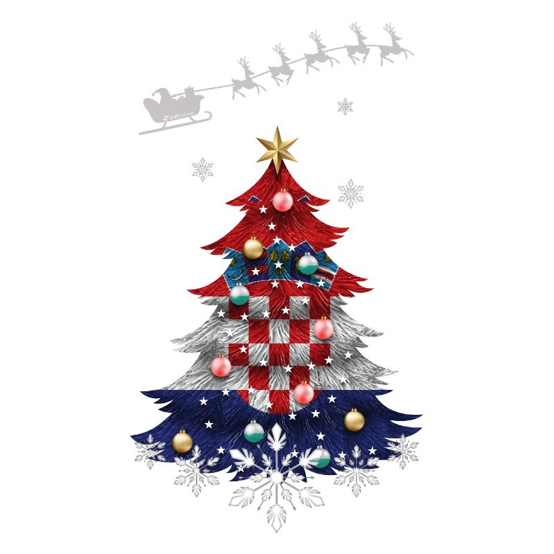 Weihnachtsbaum mit Kroatien-Flagge
