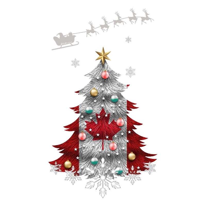 Weihnachtsbaum mit Kanada-Flagge