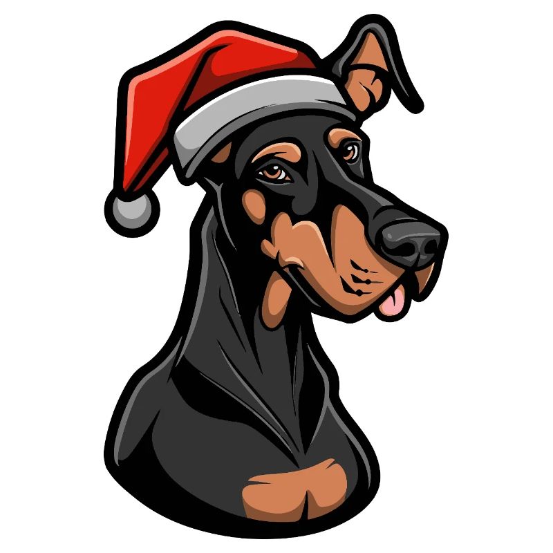 Dobermann Hund Weihnachten
