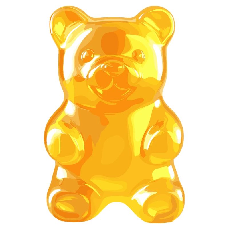 Goldglänzender Gummibär