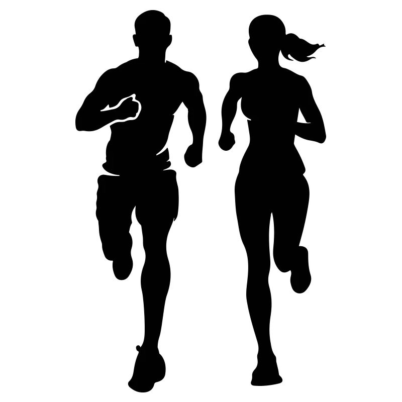Marathonläufer Team Silhouette Marathon