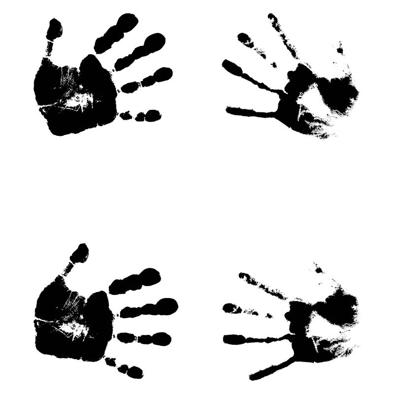 Schwarze Handabdrücke. Geschenk