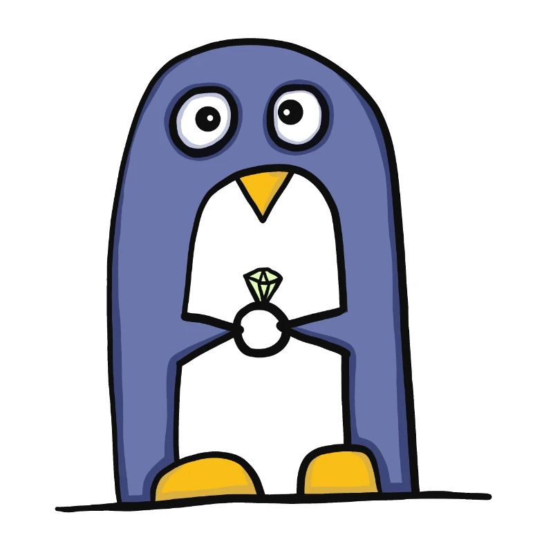 Pinguin mit Diamantring