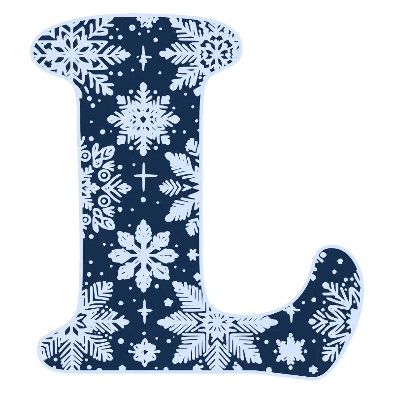 Buchstabe L Schneeflocken