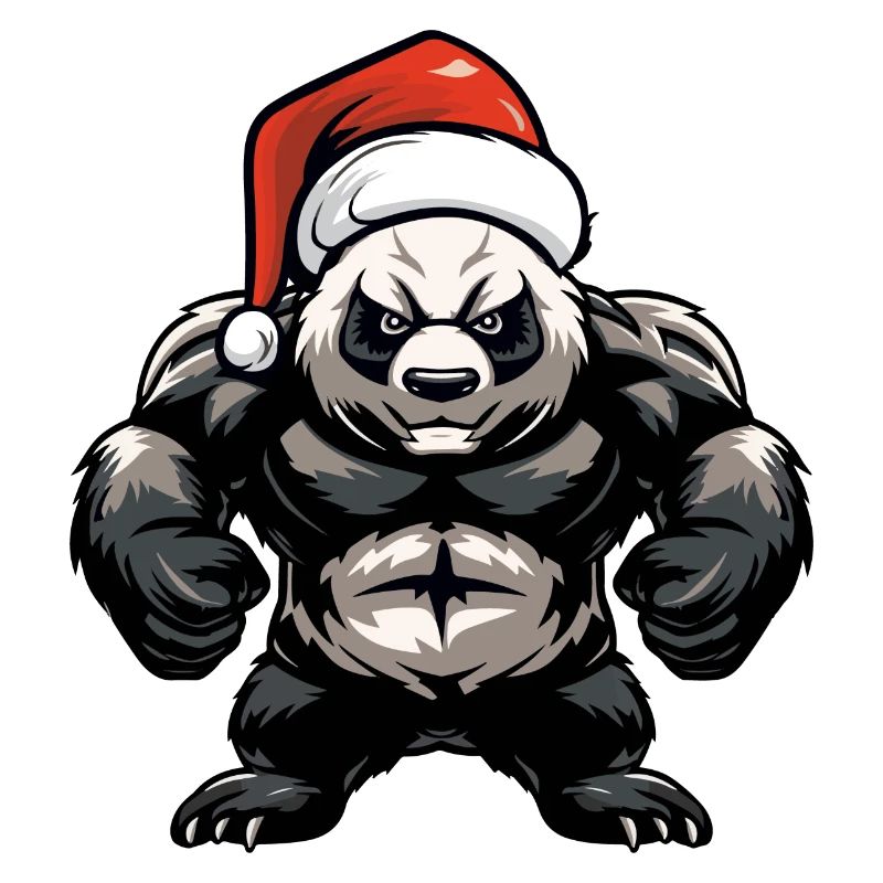 Pandabär Weihnachtsmann