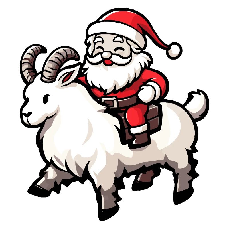 Bergziege Weihnachtsmann Cartoon