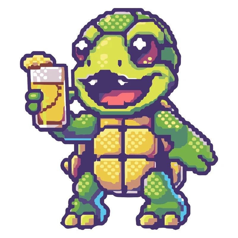 Schildkröte Pixel Bier
