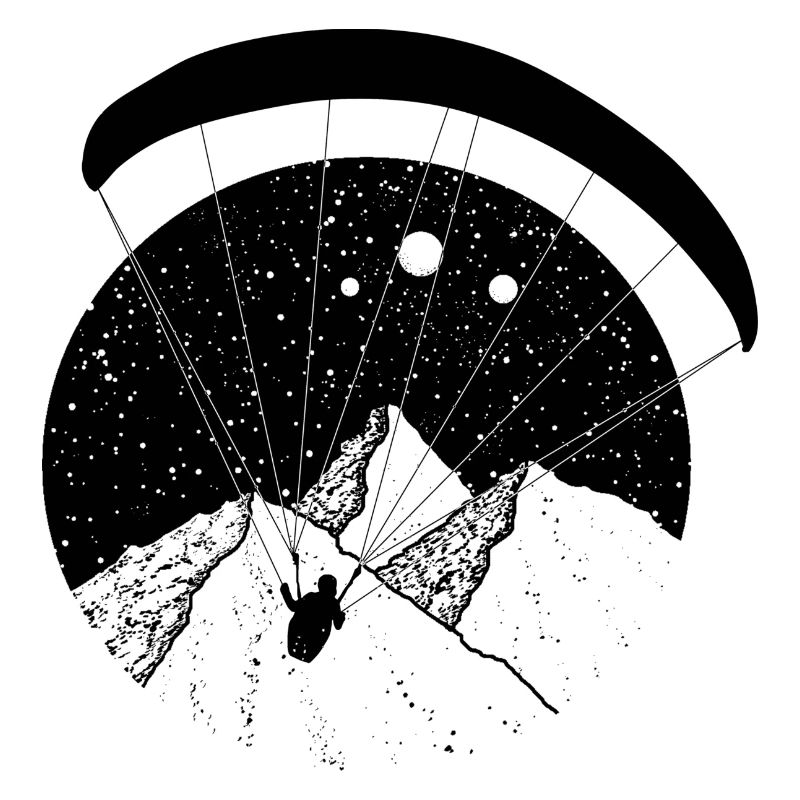 Sterne und Paraglider