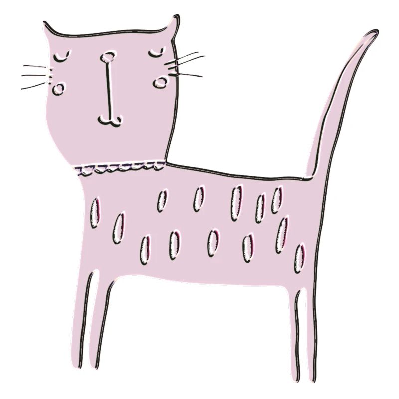 katze relief rosa