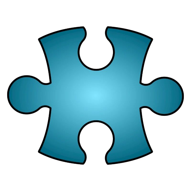 Puzzleteil blau
