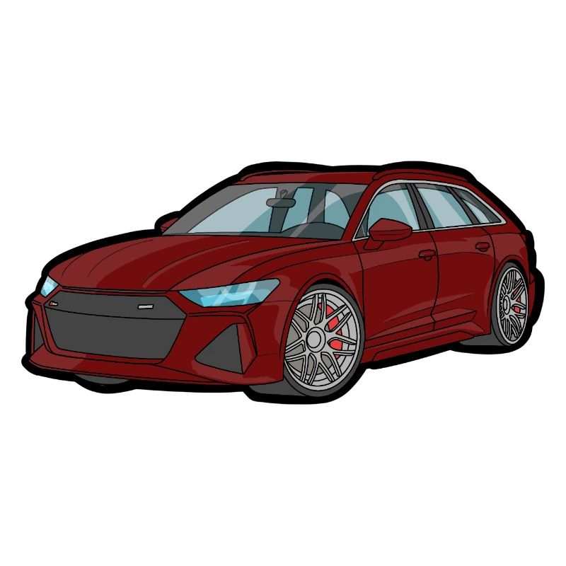 Roter Sportwagen Silhouette