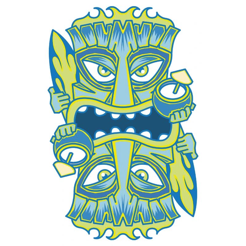 Blauer Tiki König - Kokosnuss