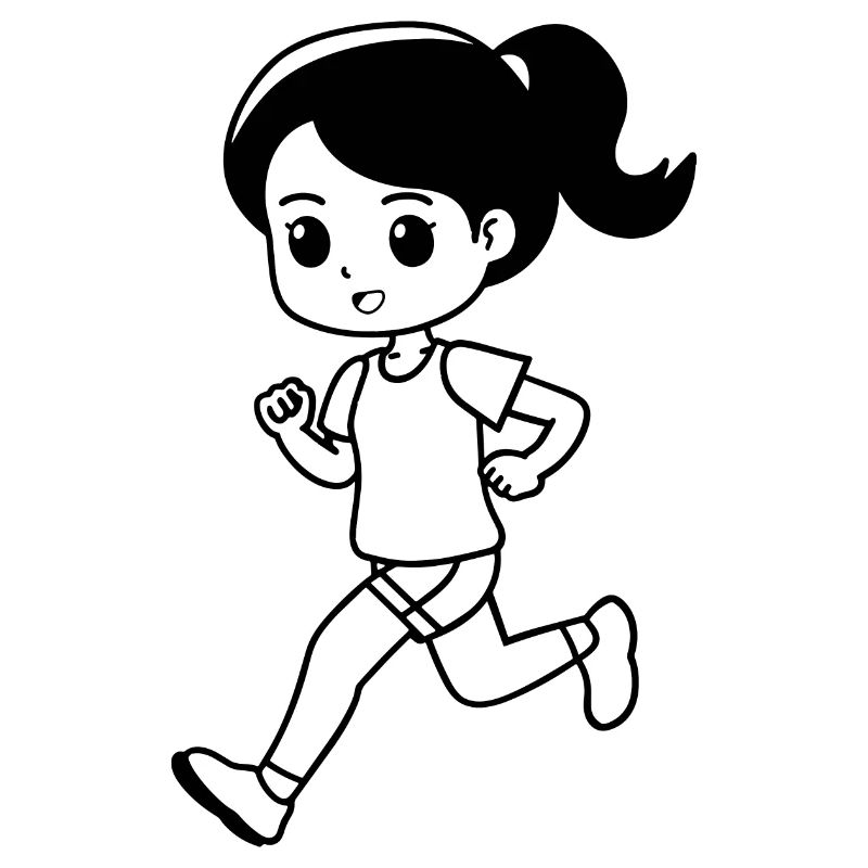 Läufer Mädchen Cartoon-Stil