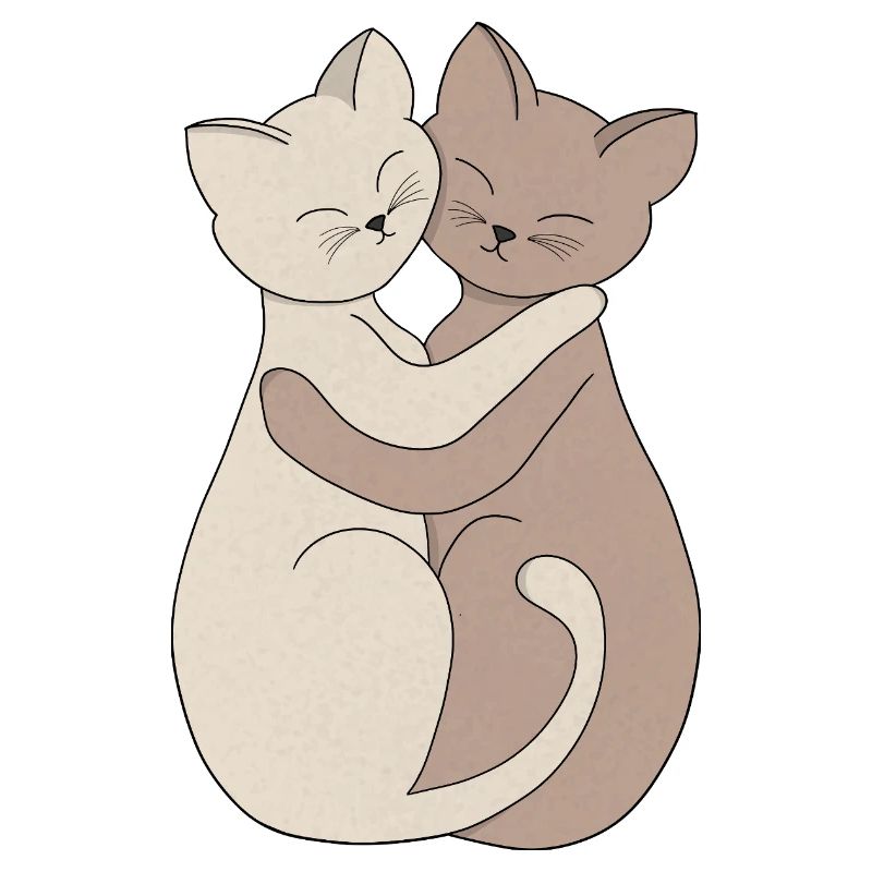 Umarmende Katzen-Freundschaftsillustration