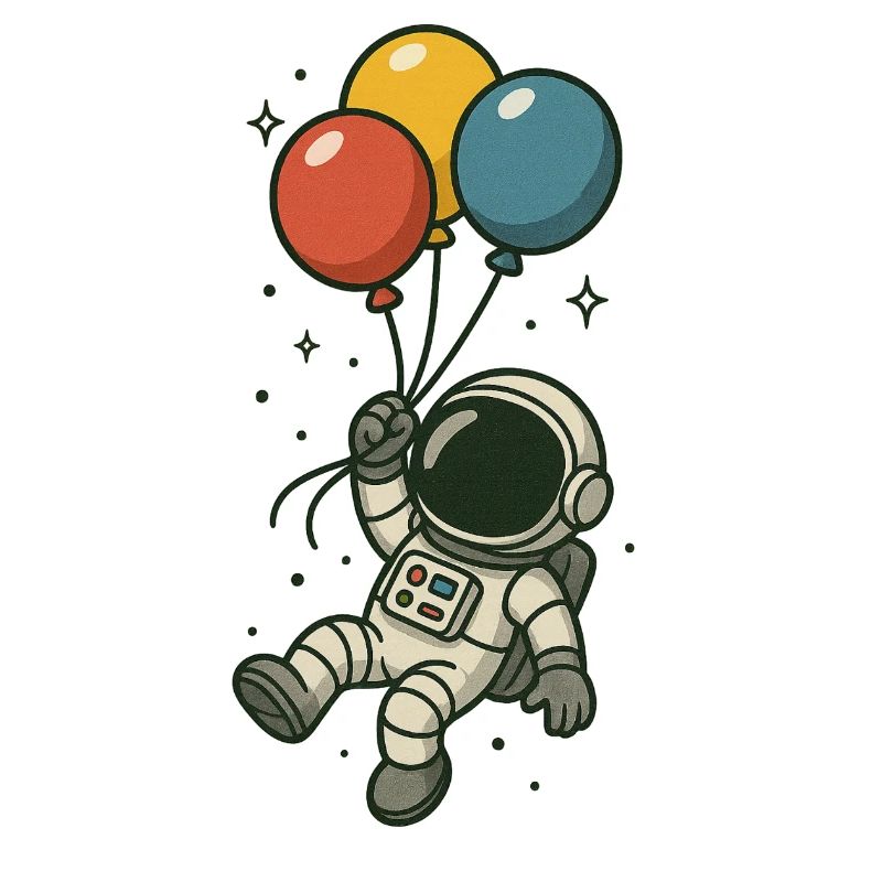 Astronaut mit Ballons