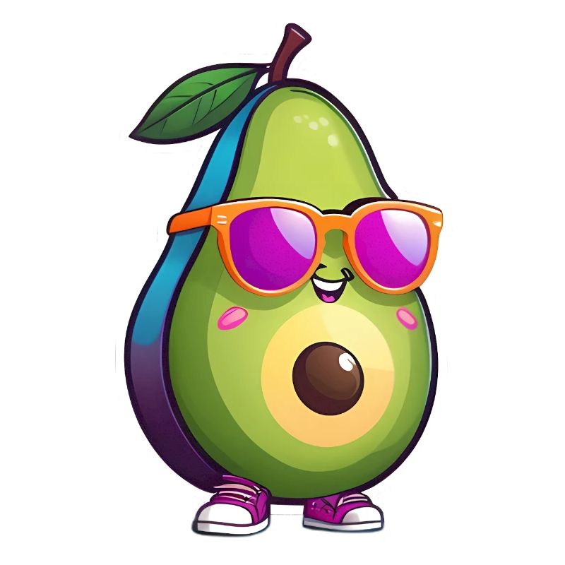 Colourful avocado character