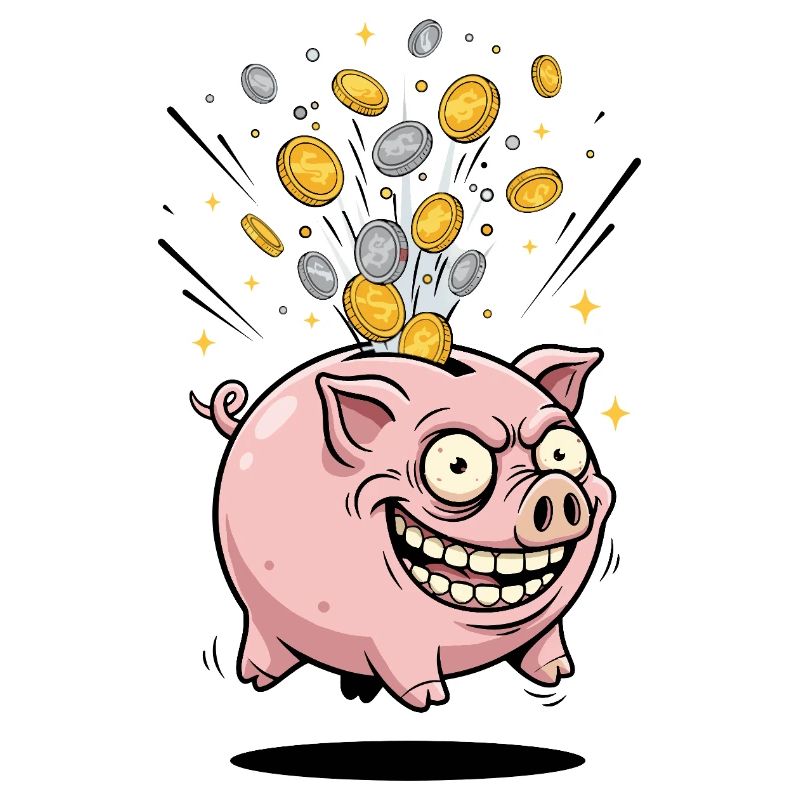 Sparschwein Münzregen Spaß