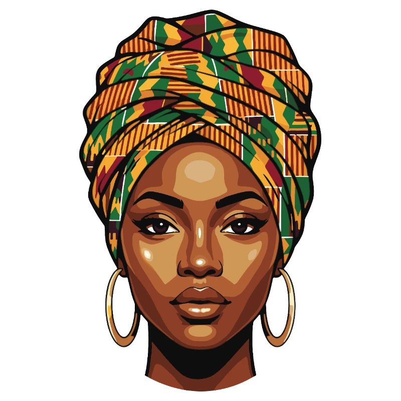 Afrikanisches Kopfwrap Porträt