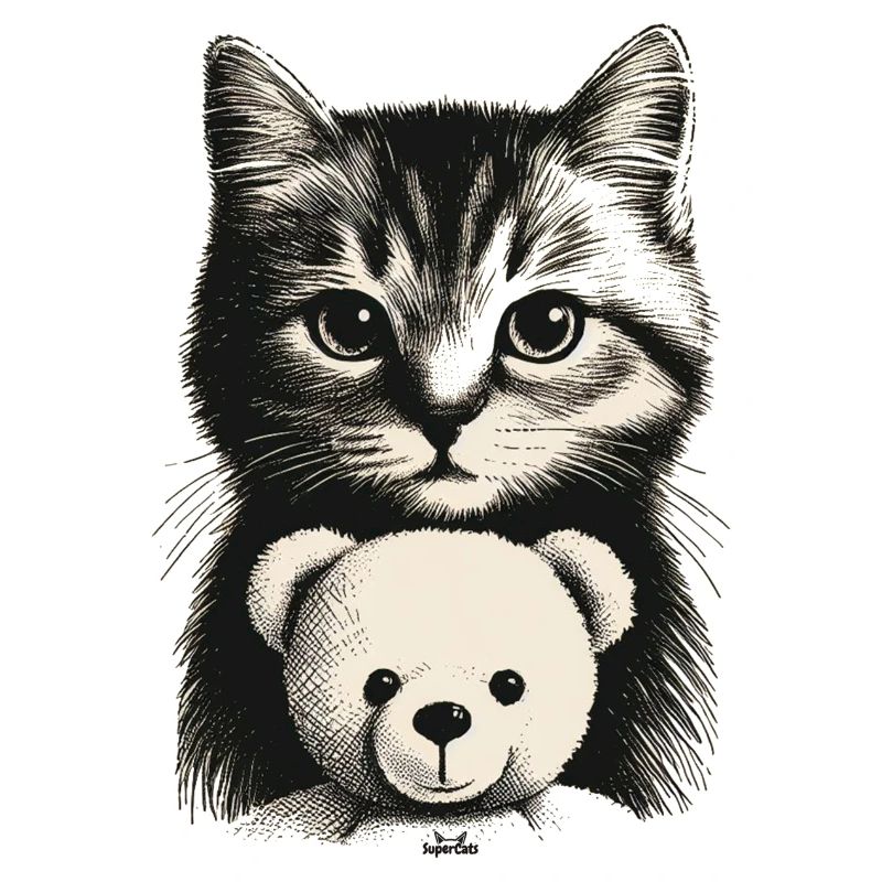 Katze und Teddybär