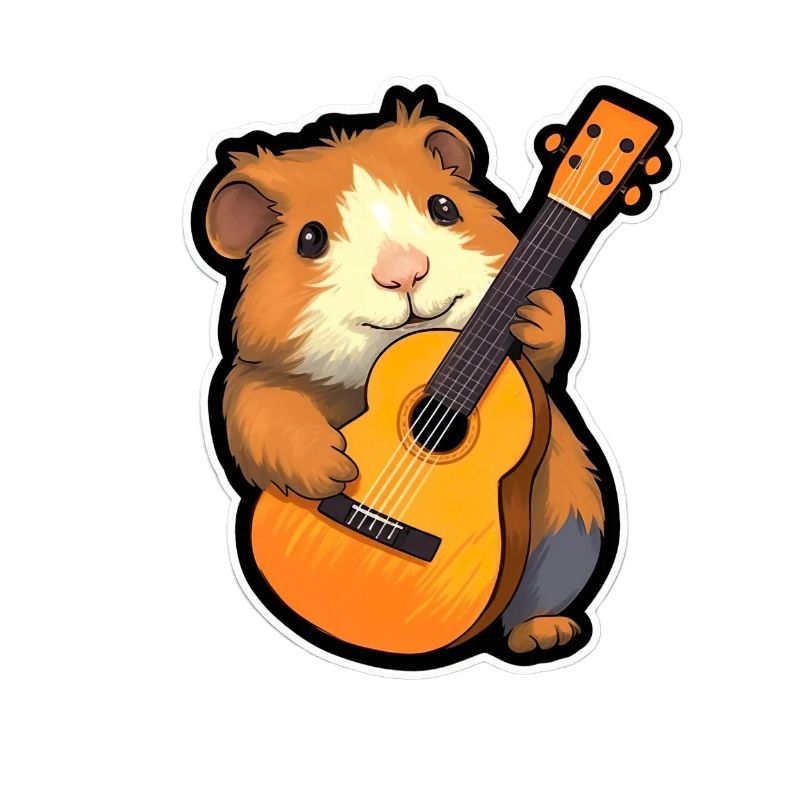 Meerschweinchen mit Gitarre