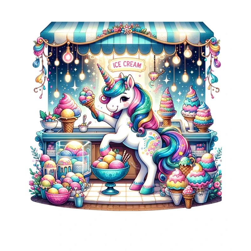 Einhorn-Eiscreme-Verkäufer