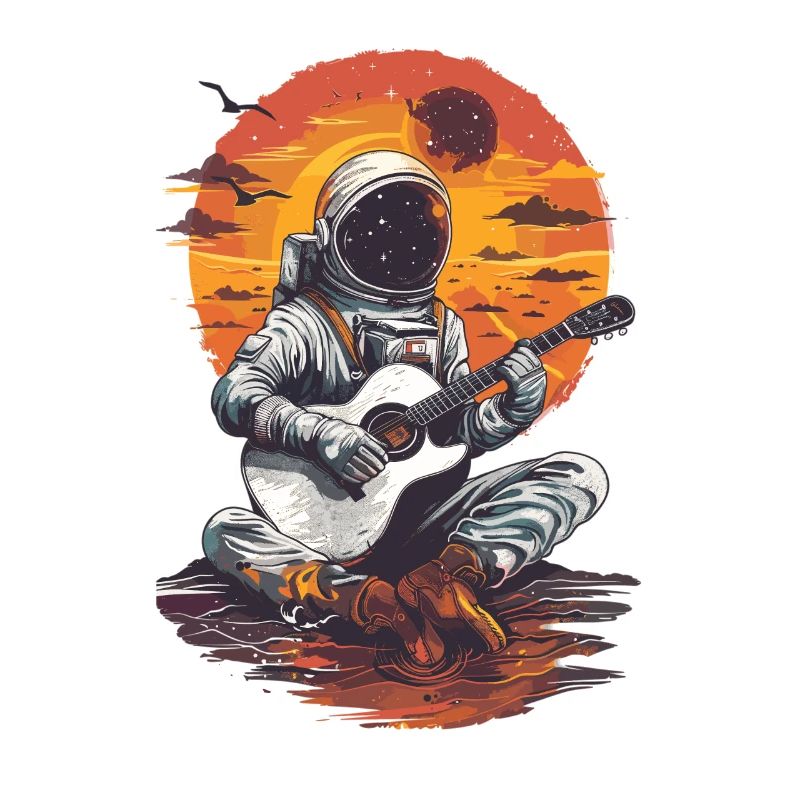 Astronaut Gitarrist Weltraummusikliebhaber