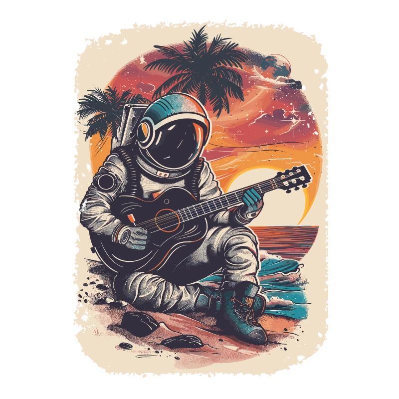 Astronaut Gitarrist Weltraummusikliebhaber