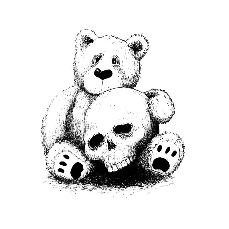 Bär mit Totenkopf