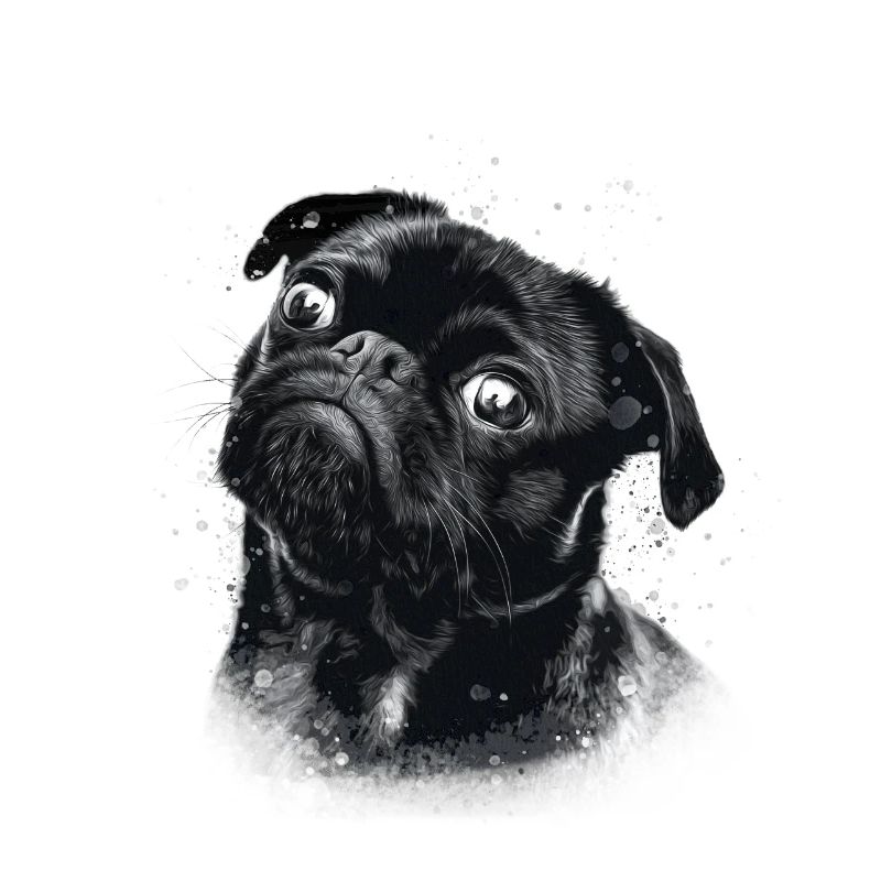 Mops-Print im Comic-Style