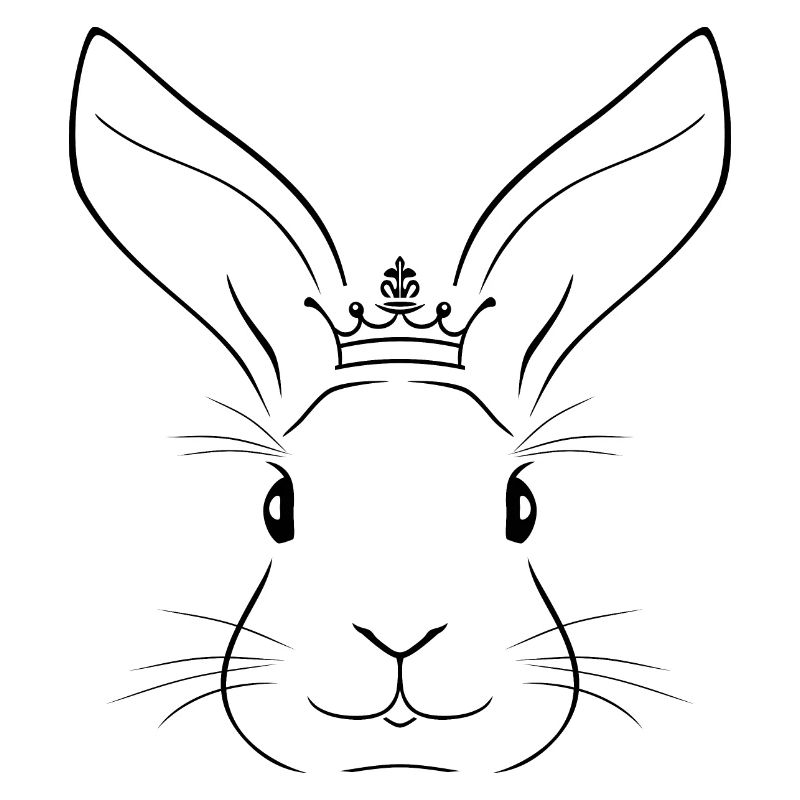 Outlined rabbit head