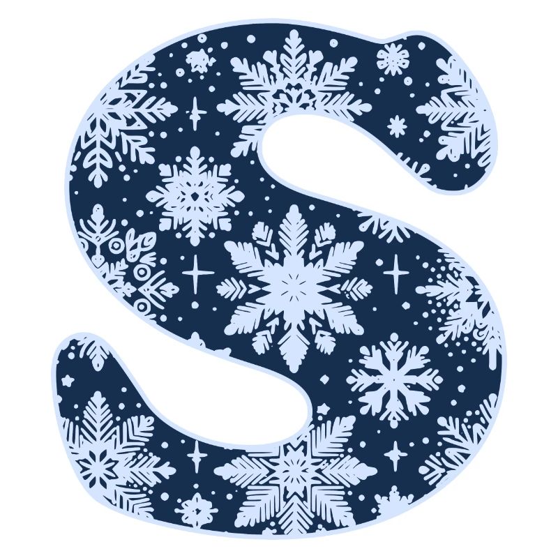 Buchstabe S Schneeflocken