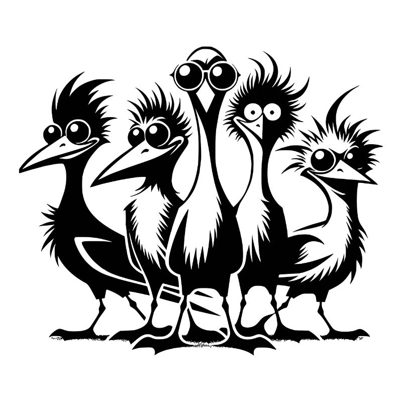 Weird funny bird group