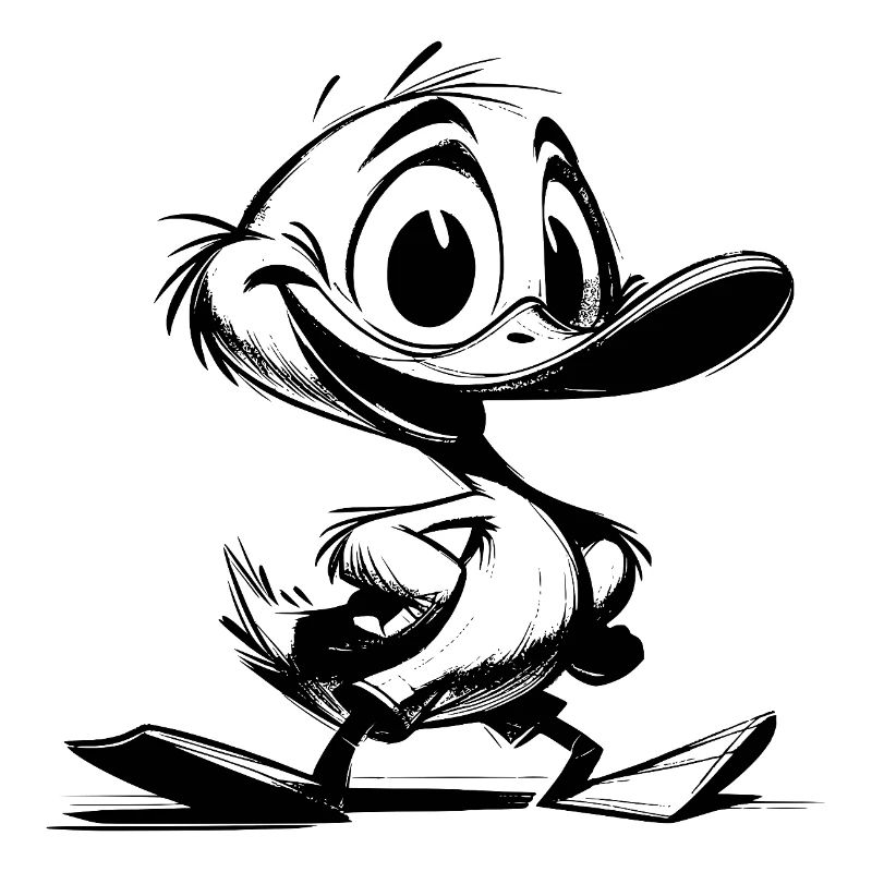 Bébé canard avec dessin de coup de bec géant