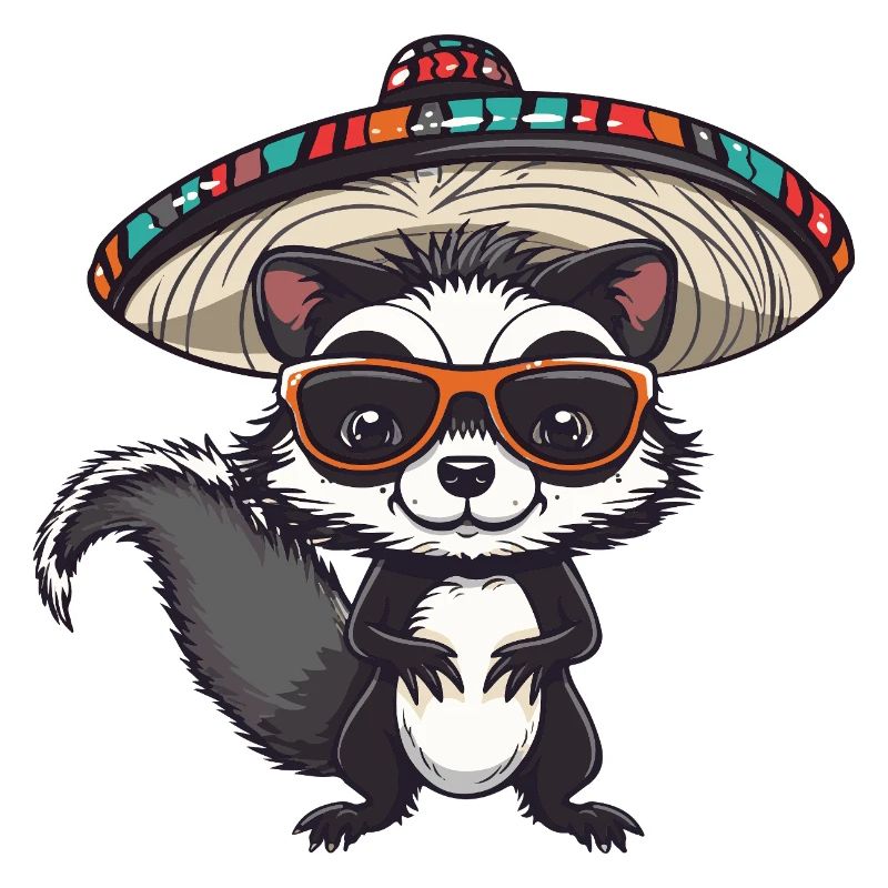 Stinktier Lustig Sombrero