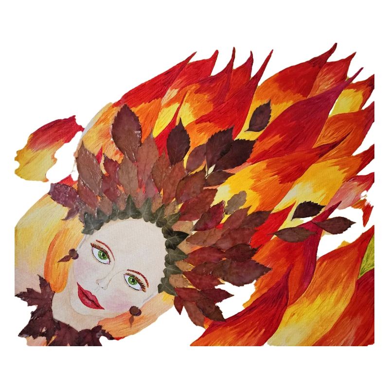 Herbstfeuer Blattkrone Gesicht