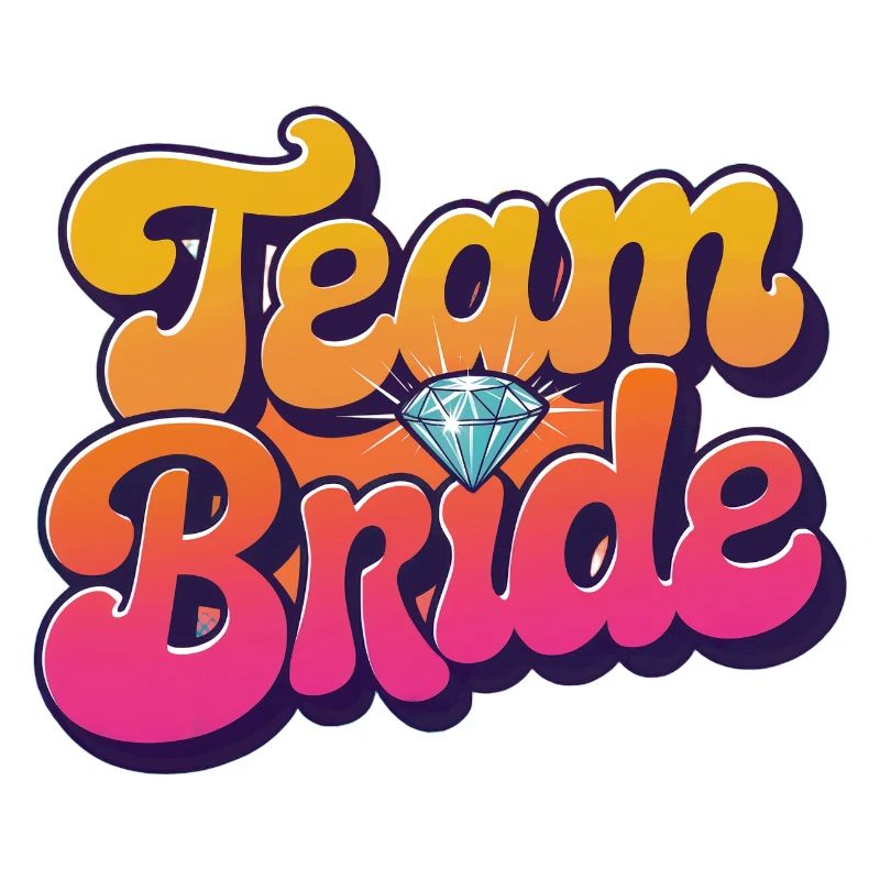 Team Bride-Retro Style-personalisierbar!