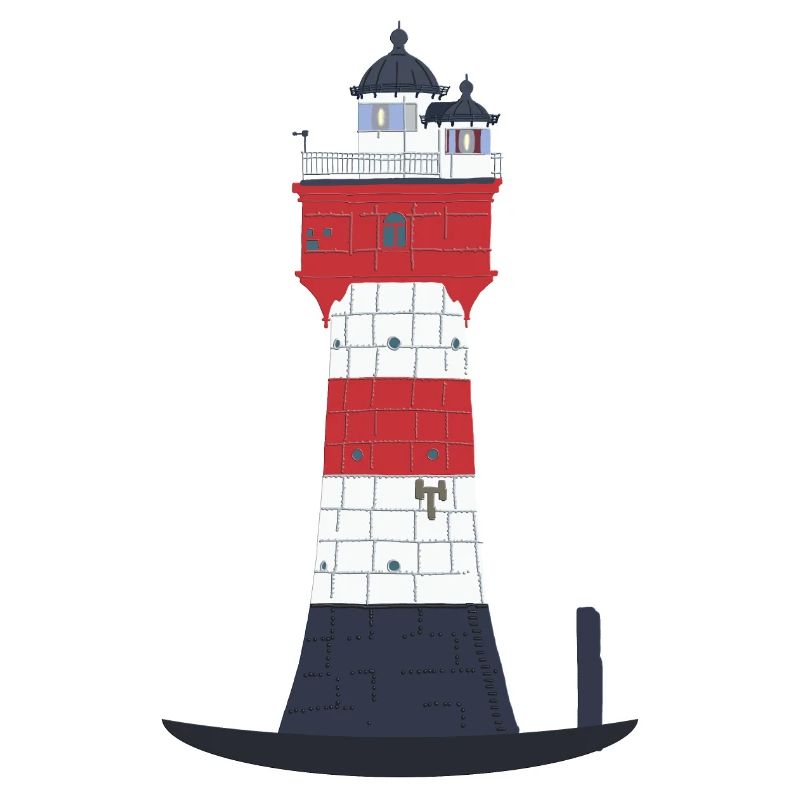 Lighthouse Red sand without text, North Sea, Offshore