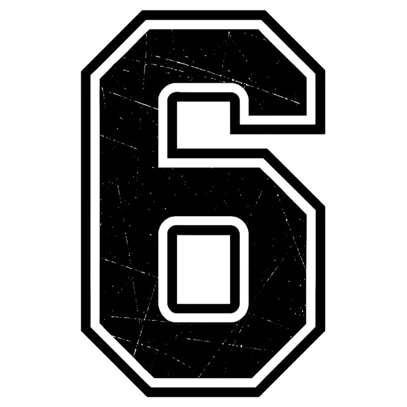 Zerknitterte Sechs Outline
