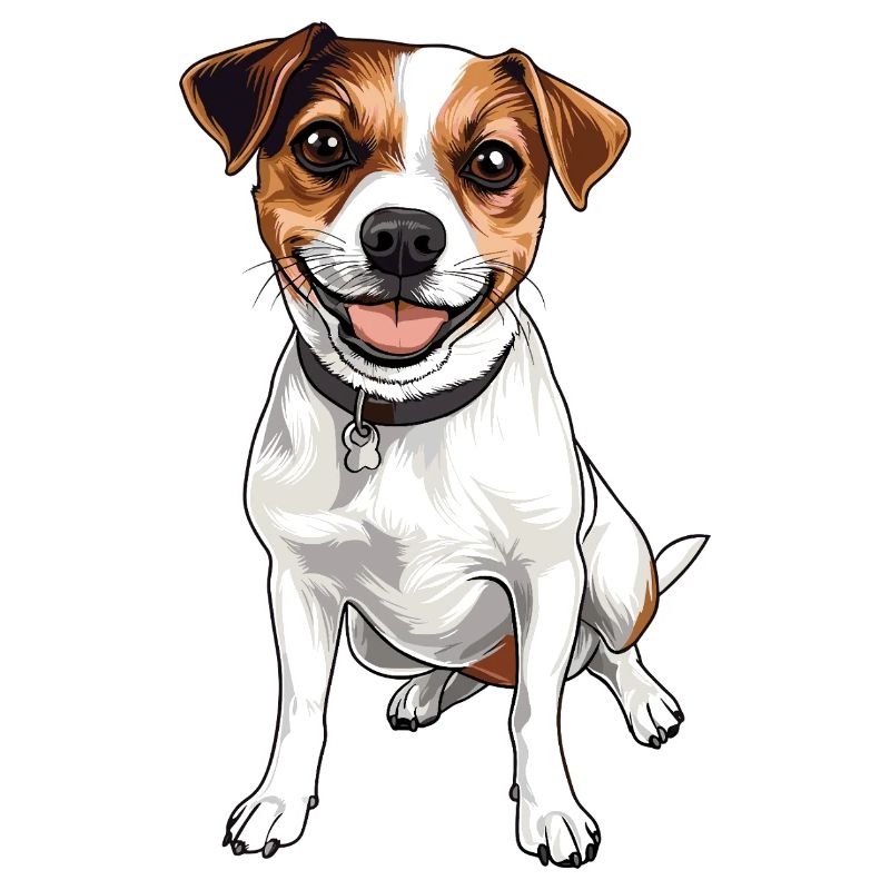 Fröhlicher JackRussell Cartoon