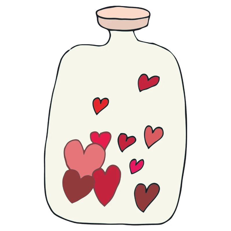 herz wärmeflasche illustration