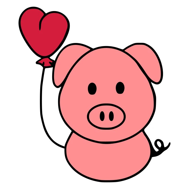 Schweinchen mit Herzballon