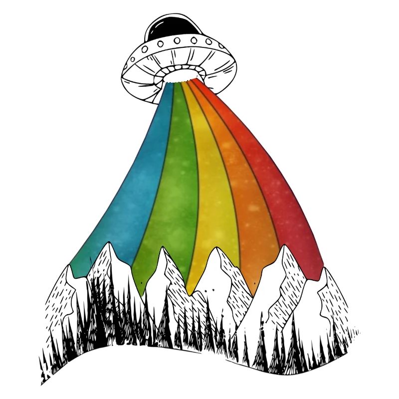 ufo regenbogen strahl