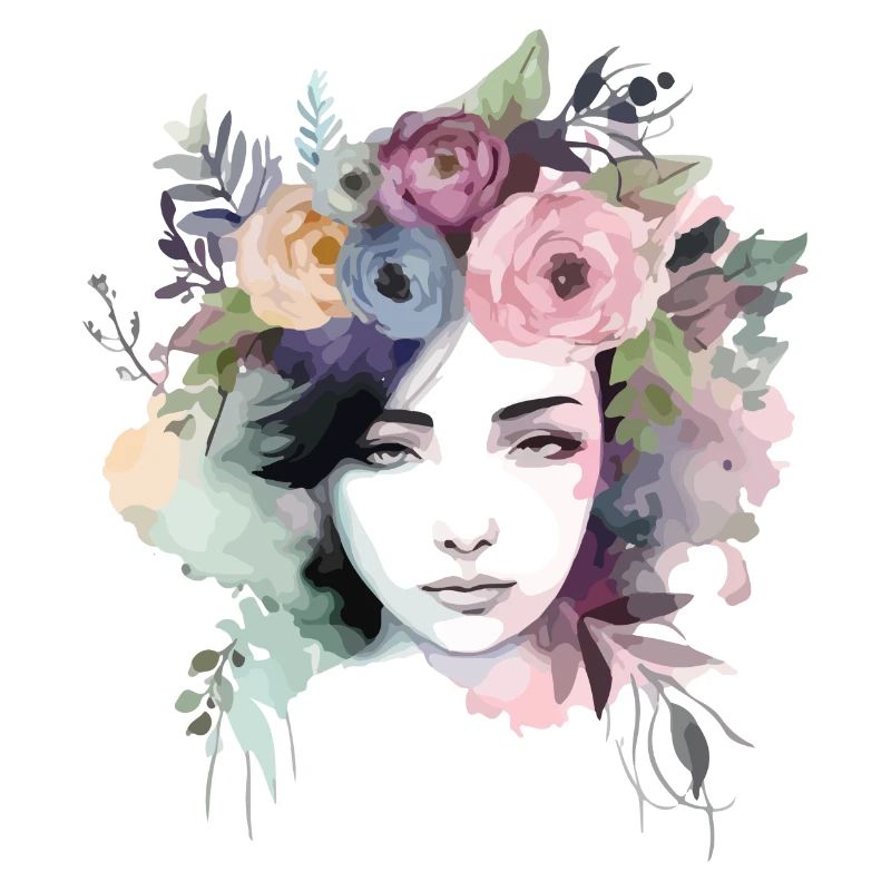 Frau mit Blumen