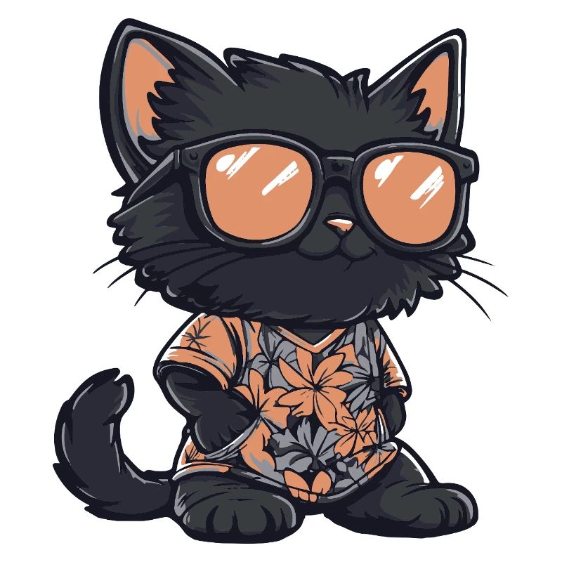 Cat Comic Funny Summer