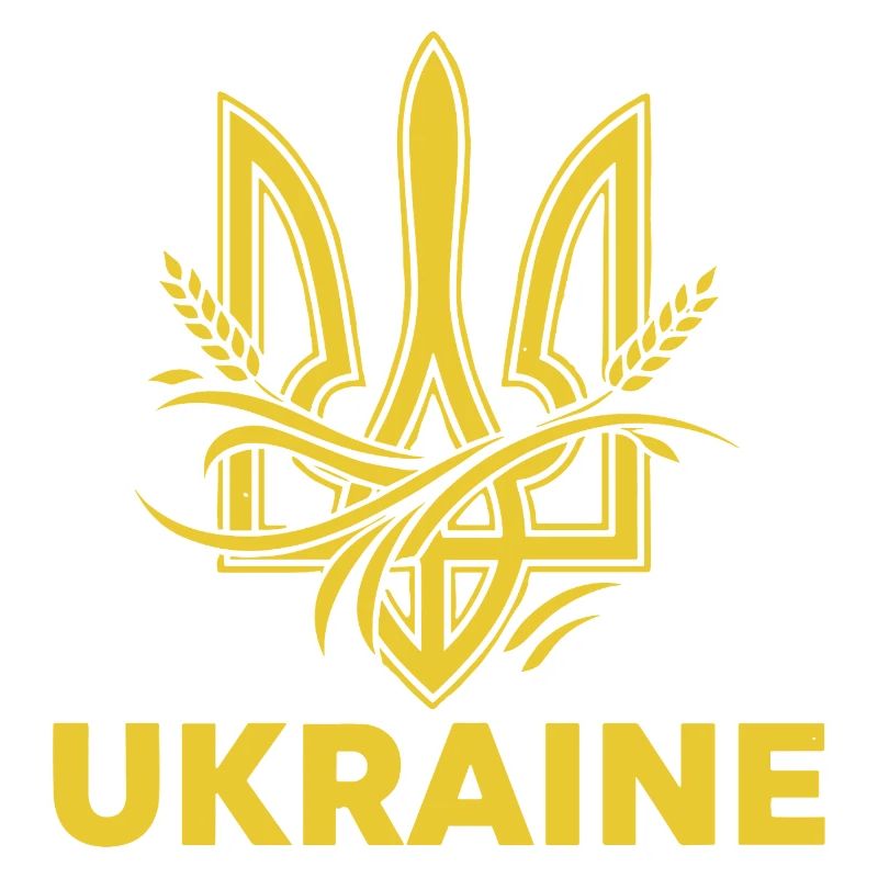 Ukrainischer Dreizack mit Weizenmotiv
